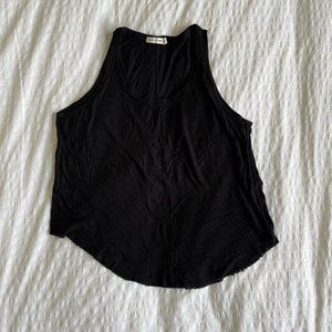 Rag & Bone - Black Fine Modal Rib Tank with Distressed Hem - Size Small